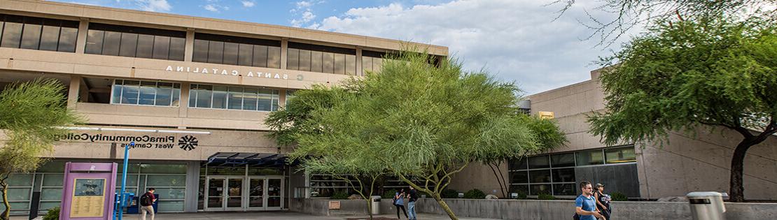 An outside image of the entrance of Pima's West campus